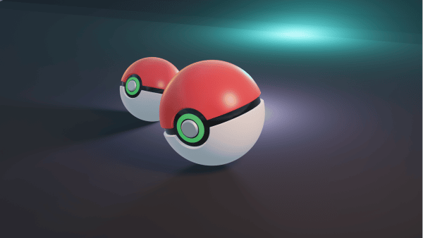 Illustration pokeball sous blender