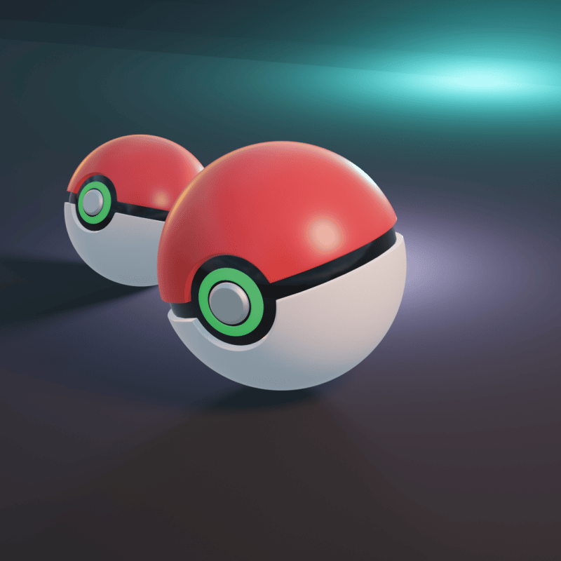 Illustration pokeball sous blender